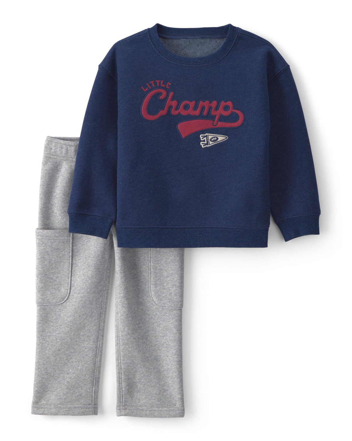Carter's Baby Boys' 2-piece Pant Set Navy Blue Grey Little Champ Print