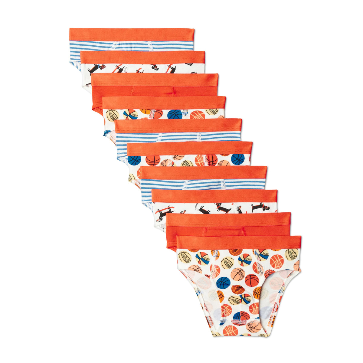 Amazon Essentials Boys' Cotton Jersey Brief Underwear, Pack of 10
