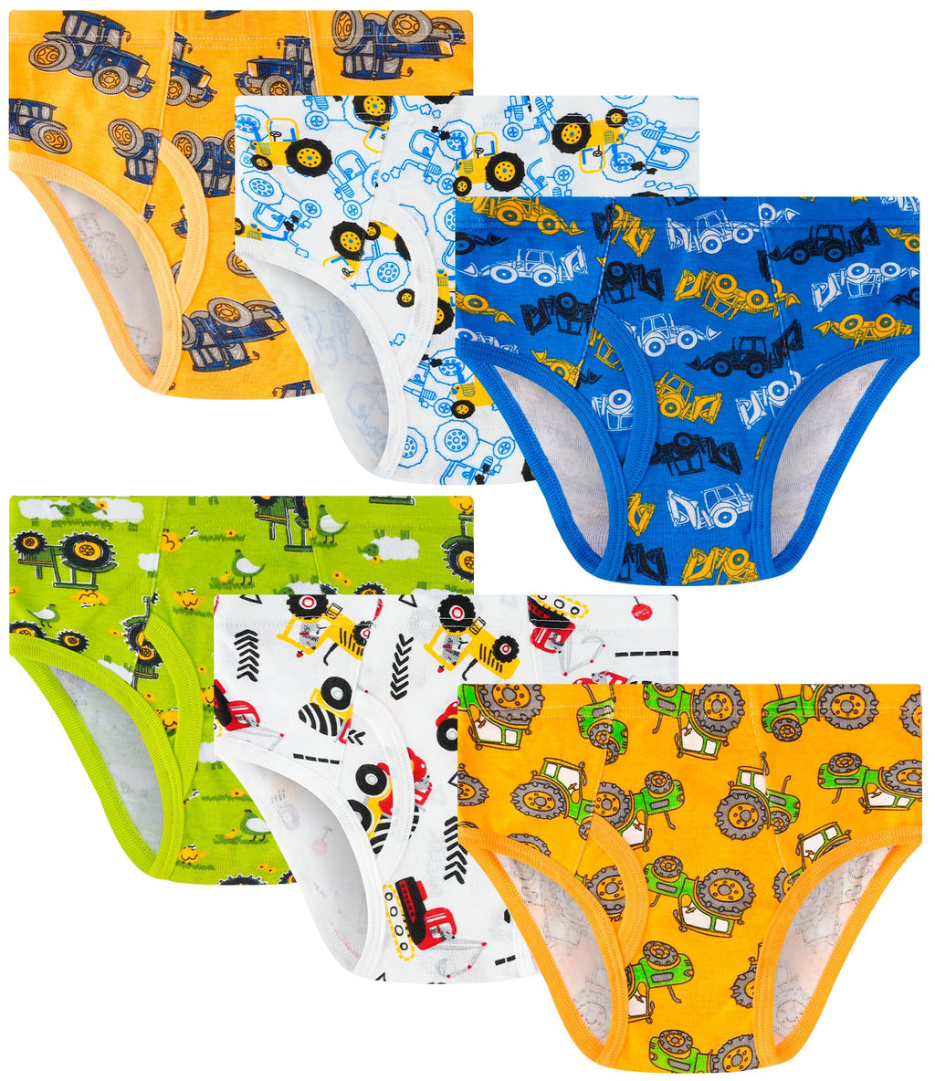 Boys 100% Cotton Briefs Soft Underwear Size 2T-12Yrs 6-Pack