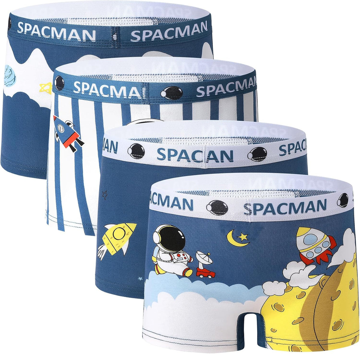 SkiBeaut Boy Boxer Brief Multipack Little Kids Underwear Children Cute Panties Boys Short for 2-12 Years, Pack of 4