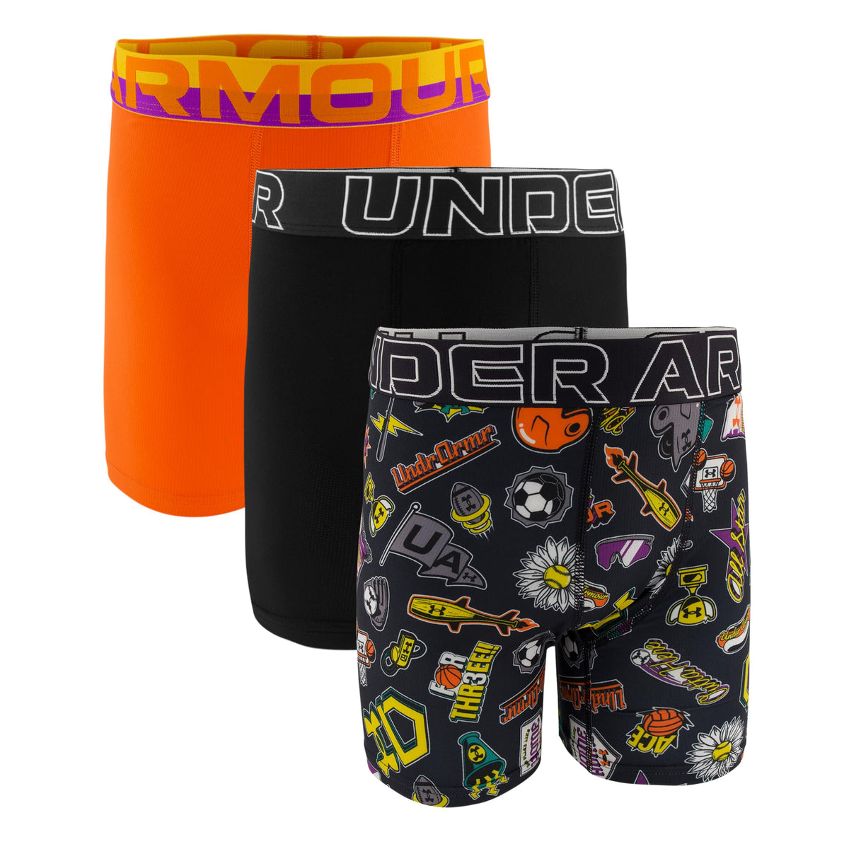 Under Armour Boys' 3-pack Performance Tech Mesh Boxer Brief
