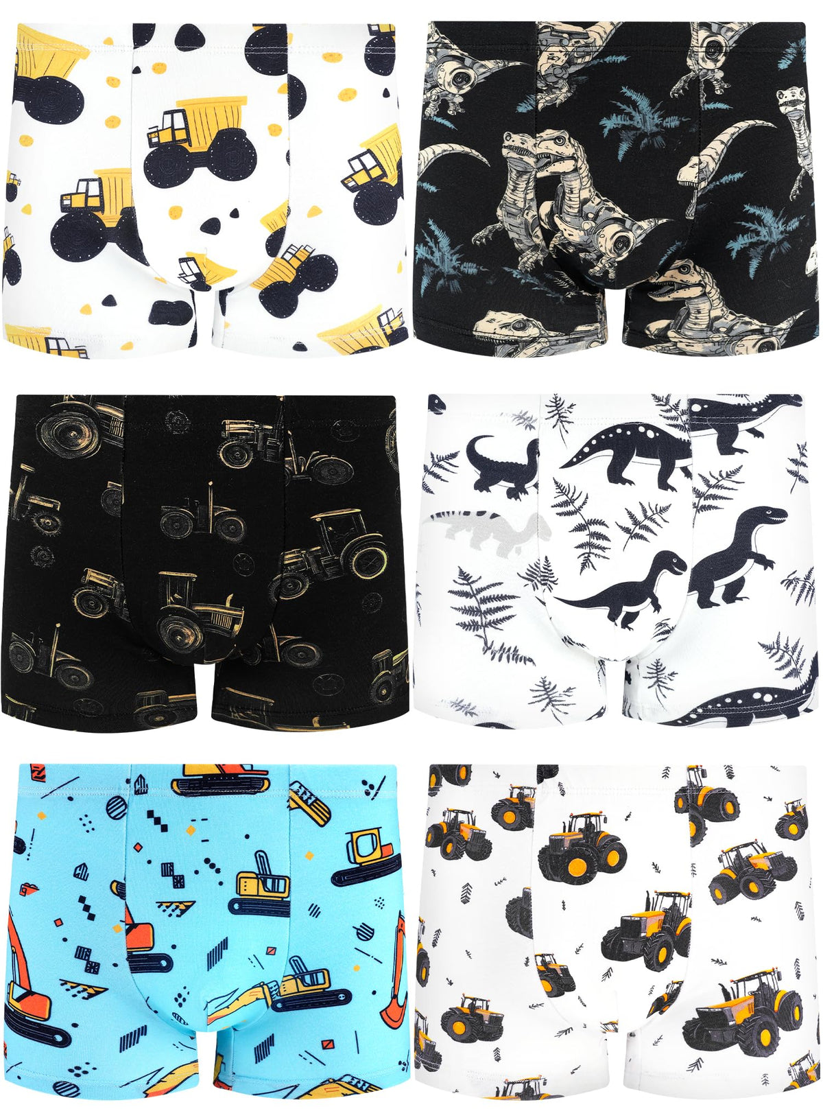 Boys Underwear, Soft Cotton Tagless Boxer Briefs, 6-Pack, 2T-12Y
