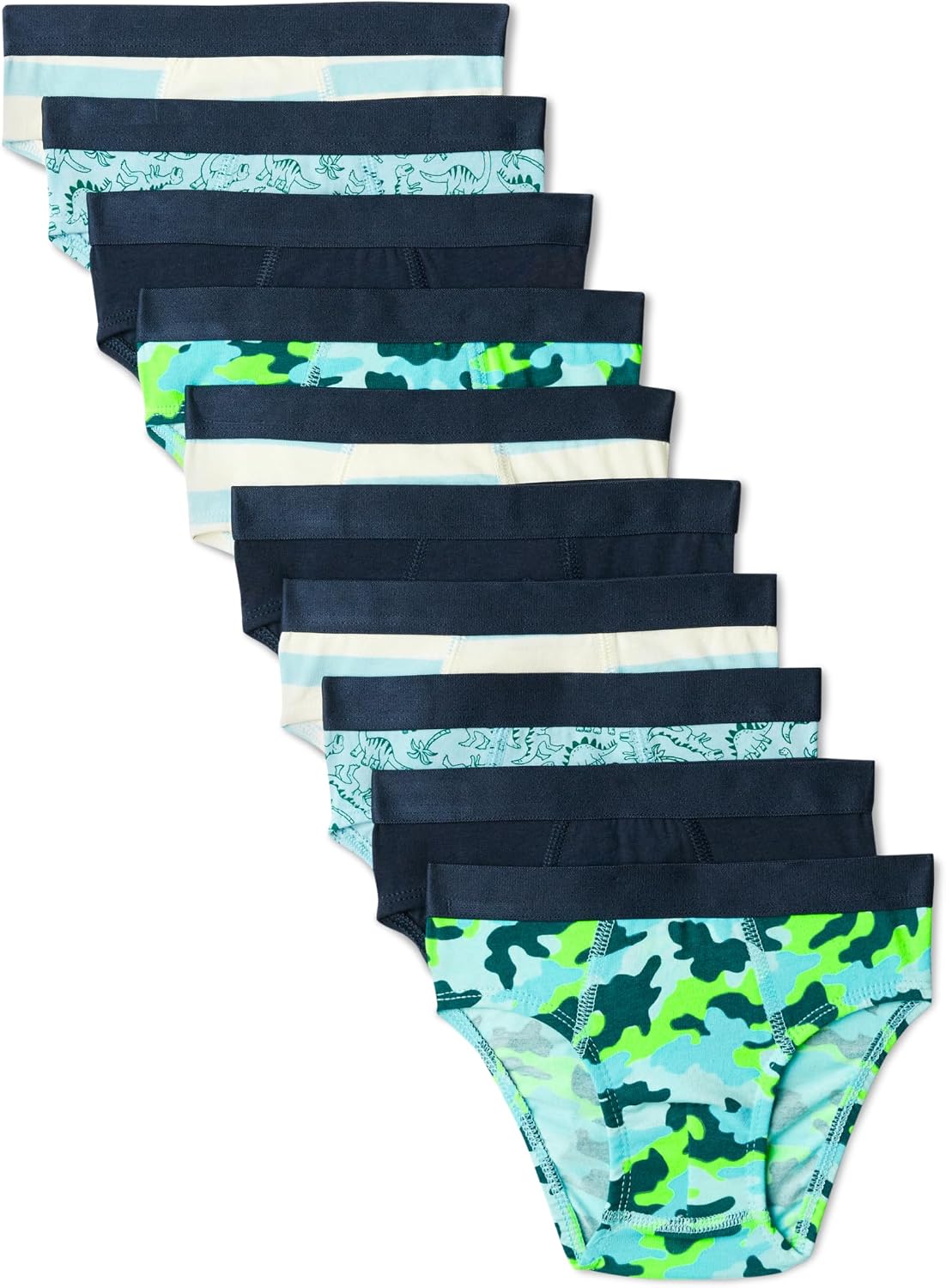 Amazon Essentials Boys' Cotton Jersey Brief Underwear, Pack of 10