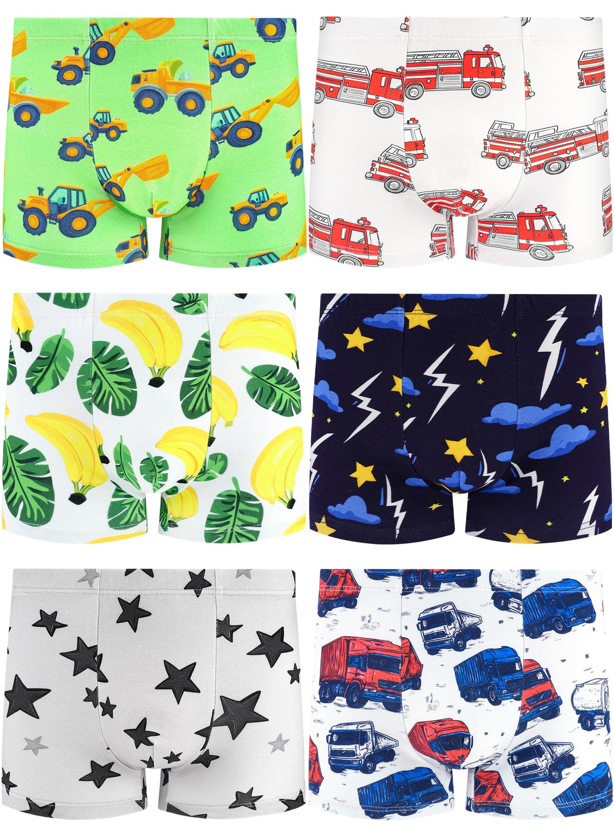 Boys Underwear, Soft Cotton Tagless Boxer Briefs, 6-Pack, 2T-12Y
