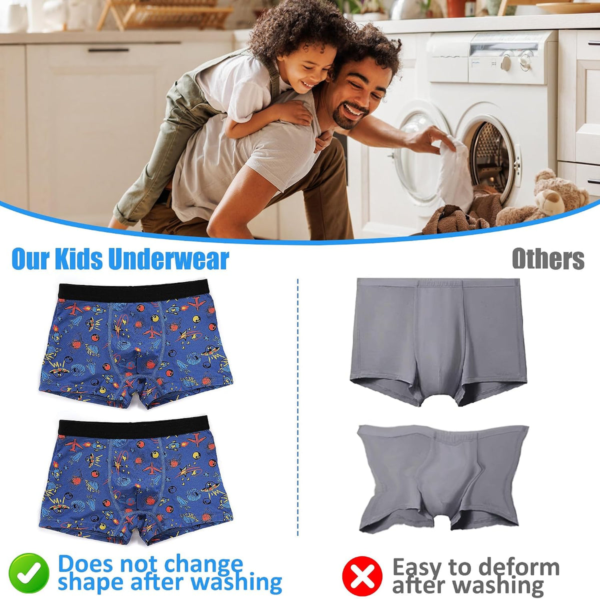 Boys Boxer Briefs 5 Pack, Kids Youth Underwear for 8-14 Years Teen Big Kids Soft Breathable Boxer Shorts Underpants