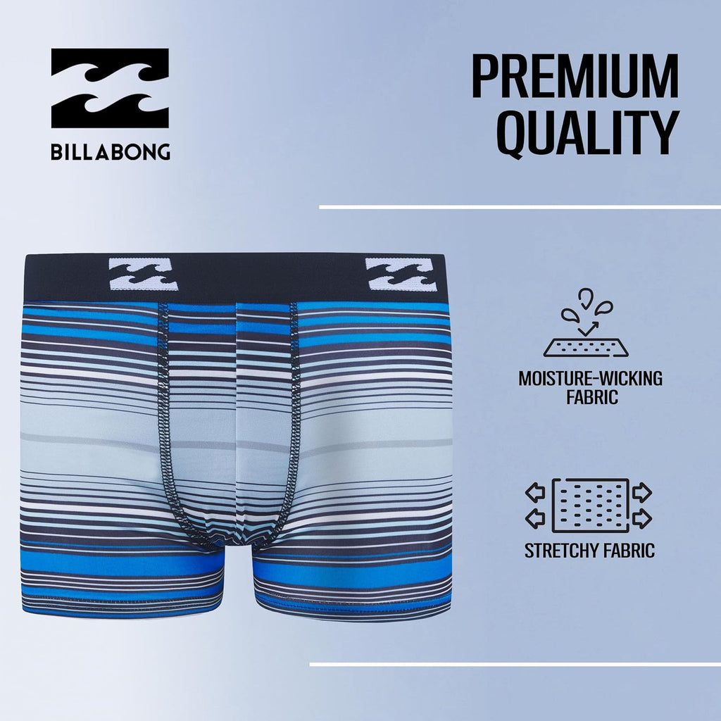 Billabong Boys Underwear, 4 Pack Durable Stretch Breathable Boxer Briefs