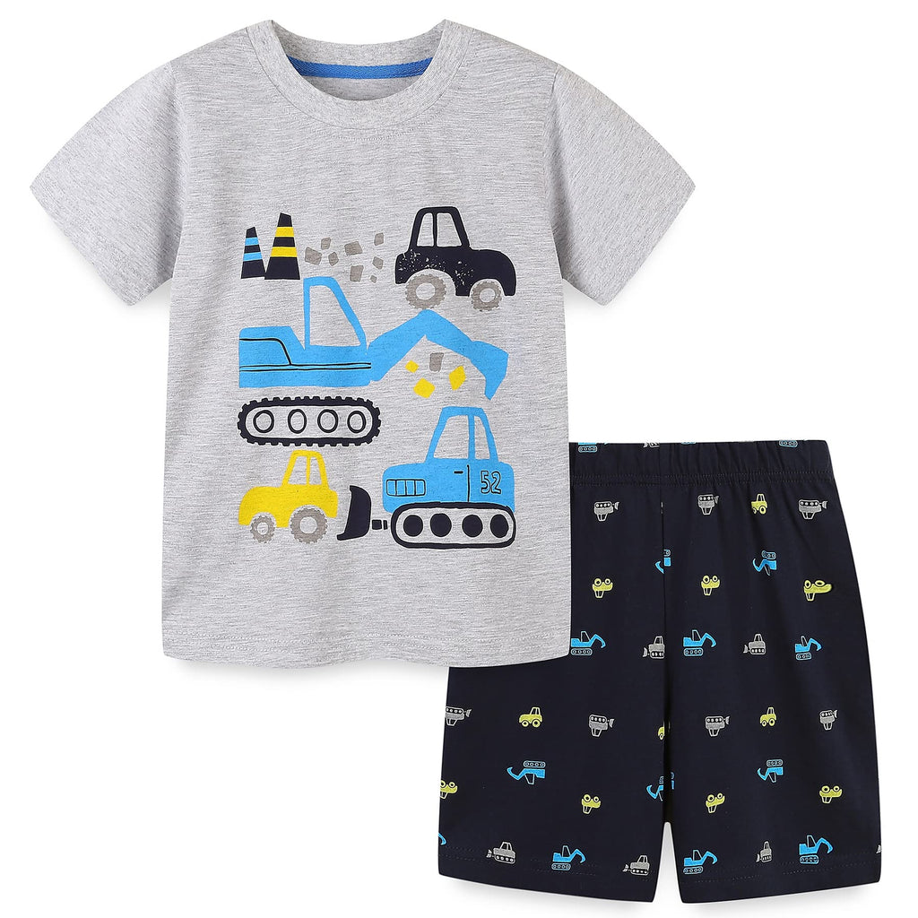 Bumeex Toddler Boy's Cotton Short Sleeve T-Shirt and Short Set 1-7Y