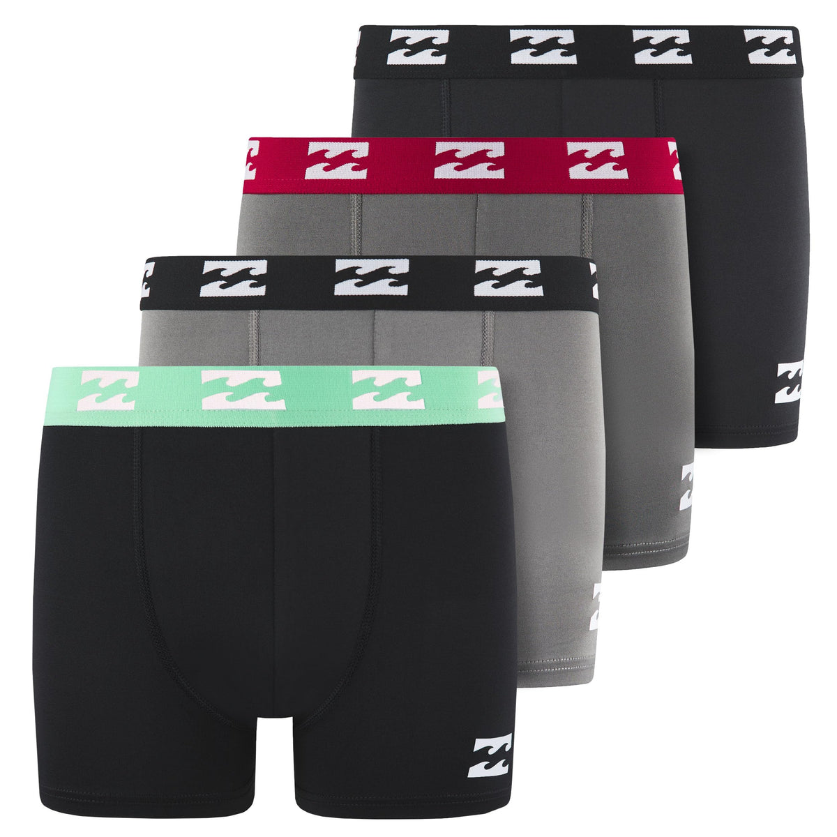 Billabong Boys Underwear, 4 Pack Durable Stretch Breathable Boxer Briefs