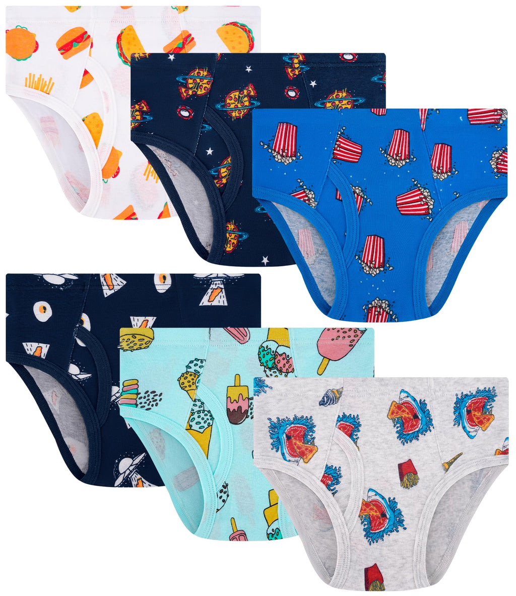 Boys 100% Cotton Briefs Soft Underwear Size 2T-12Yrs 6-Pack