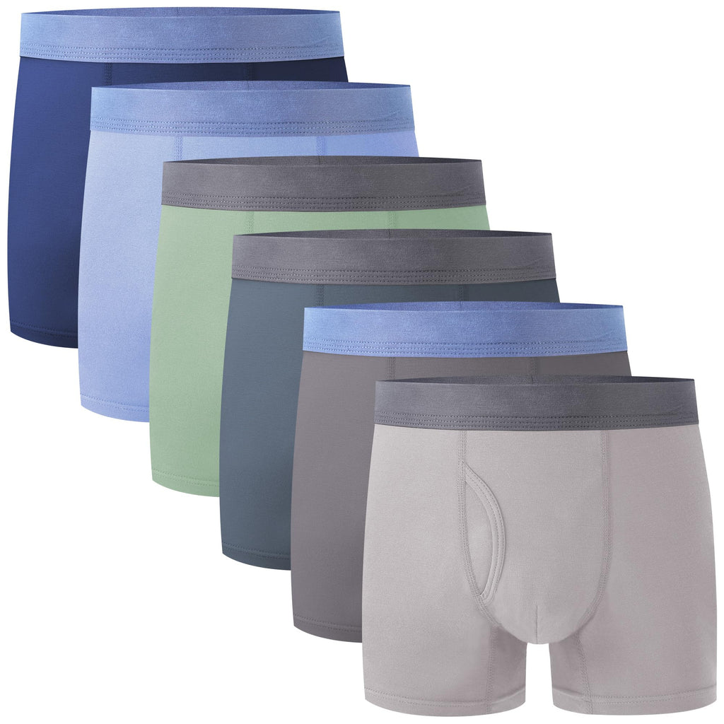 BAMBOO COOL Boys' Boxer Briefs 6-18Y Underwear Moisture-Wicking Lightweight and Ultra Soft 6-Pack