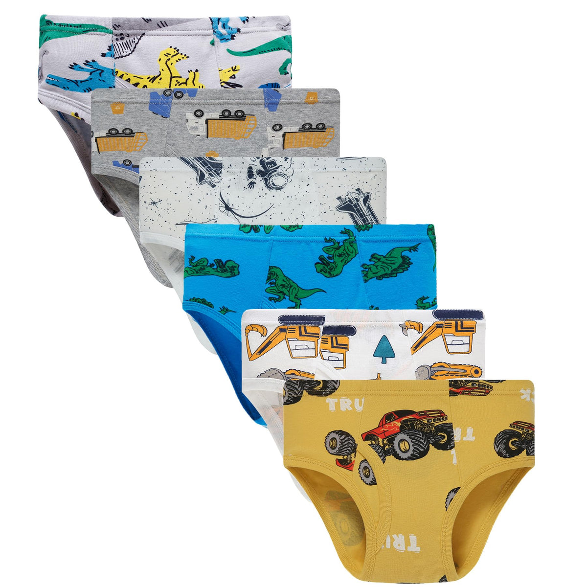 Sladatona Boys Cotton Briefs Dino Shark Truck Toddler Kids Baby Underwear