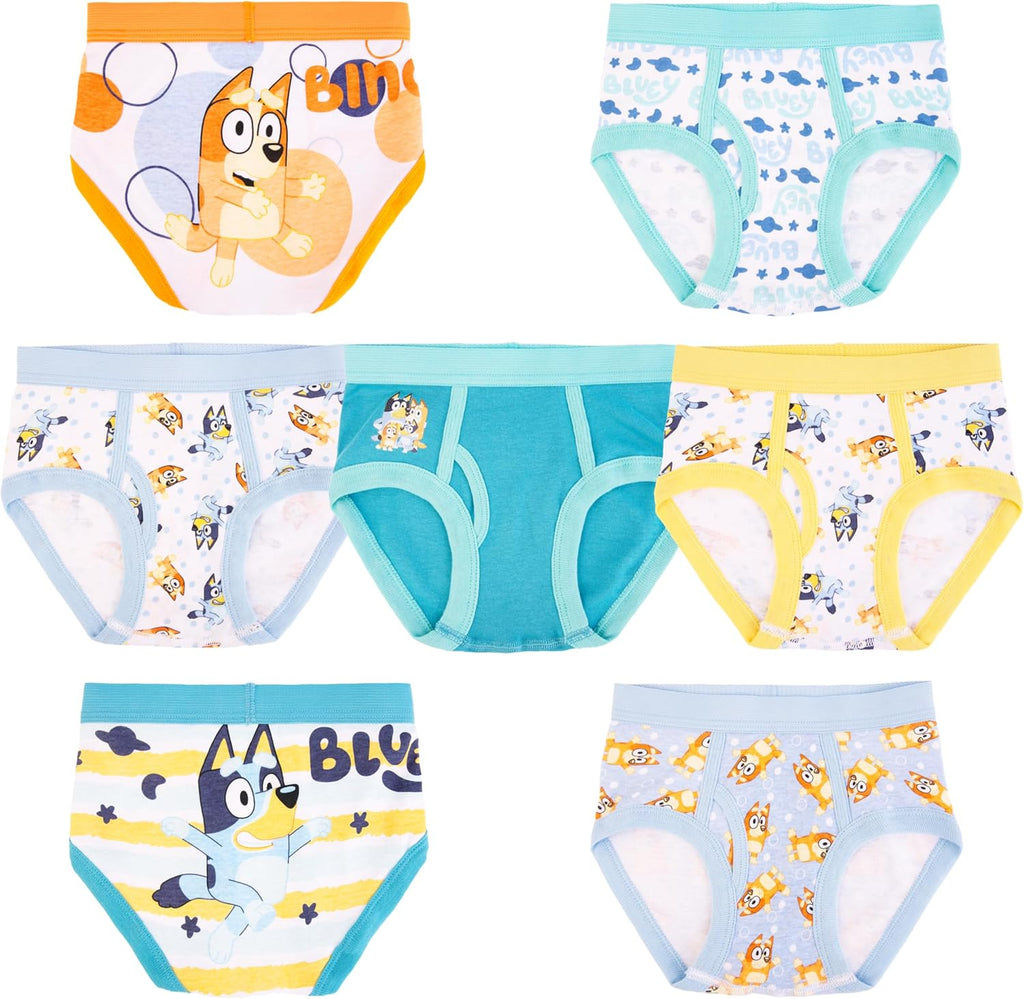 Bluey Boys' Briefs of 100% Combed Cotton Underwear Briefs, Sizes 18m, 2/3t, 4t, 4, 6, and 8