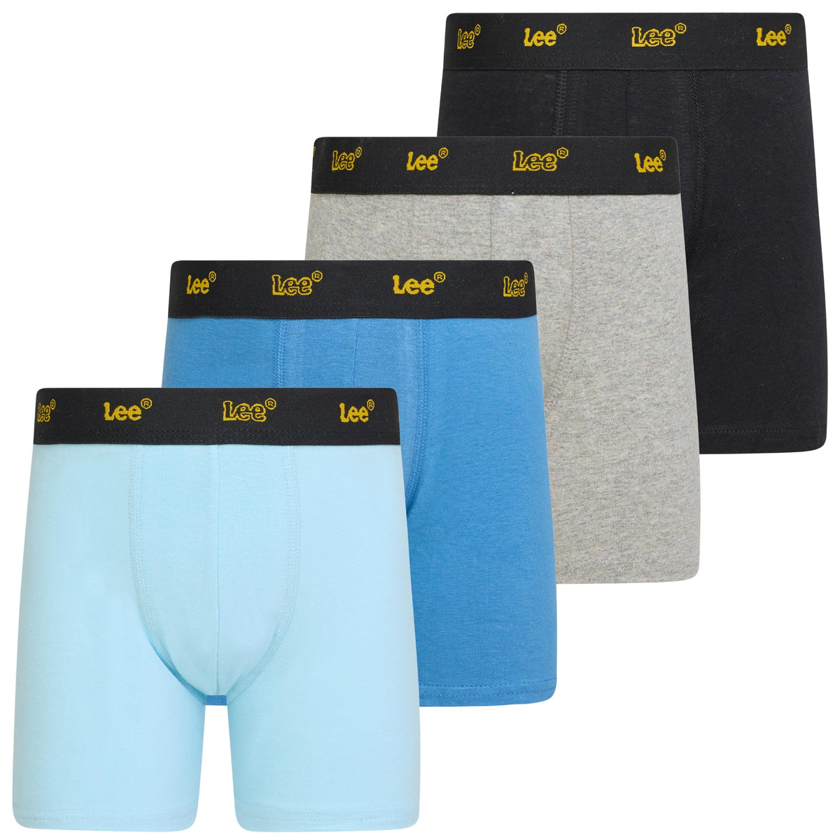 Lee Boys Underwear, 4 Pack Cotton Stretch Tagless Boxer Briefs Youth Kids