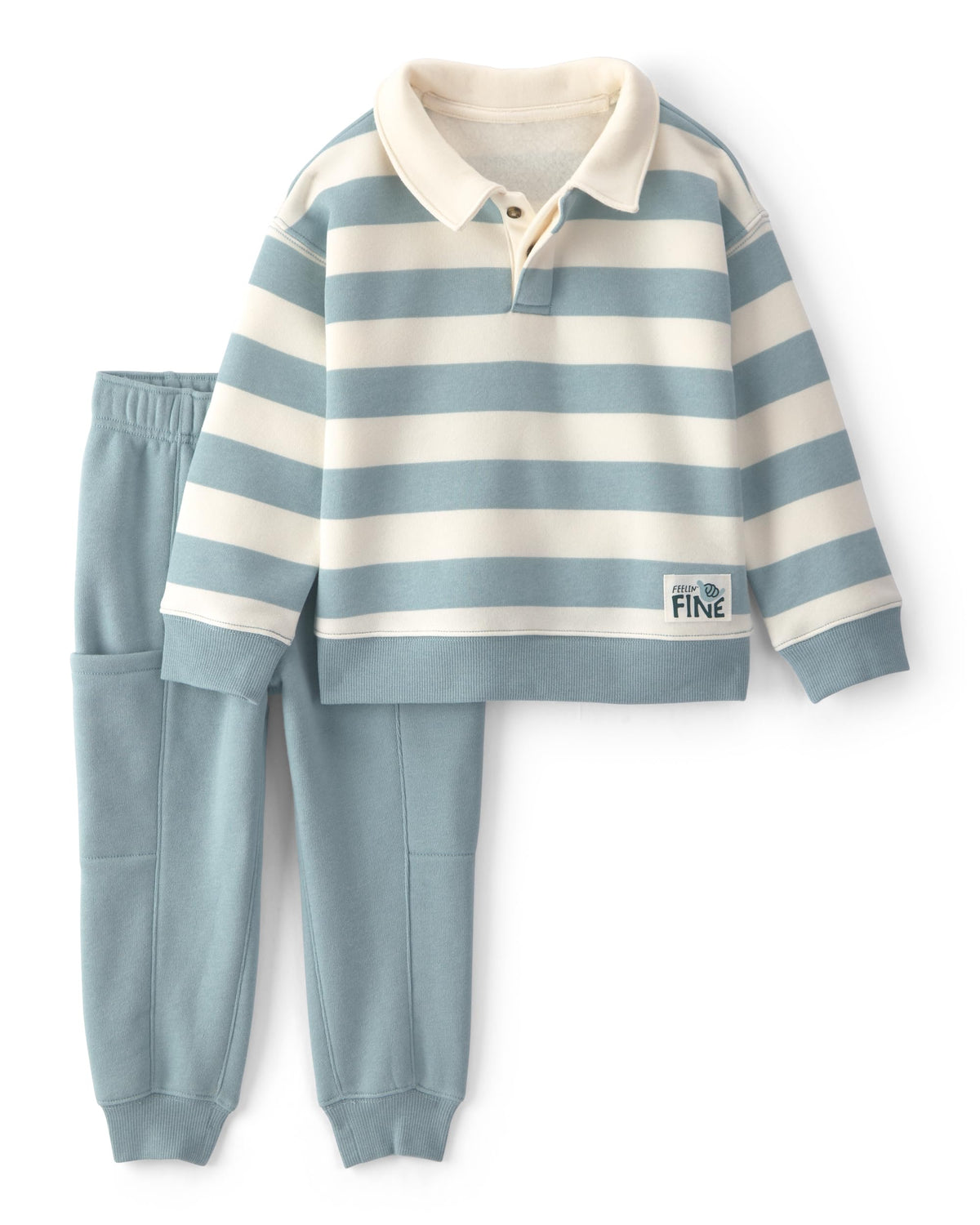 Carter's Baby Boys' 2-piece Pant Set Navy Blue Grey Little Champ Print