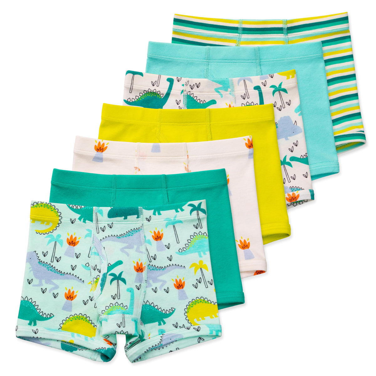Lucky & Me Nolan Boys GOTS, Organic Cotton, Boxer Briefs, 7-Pack