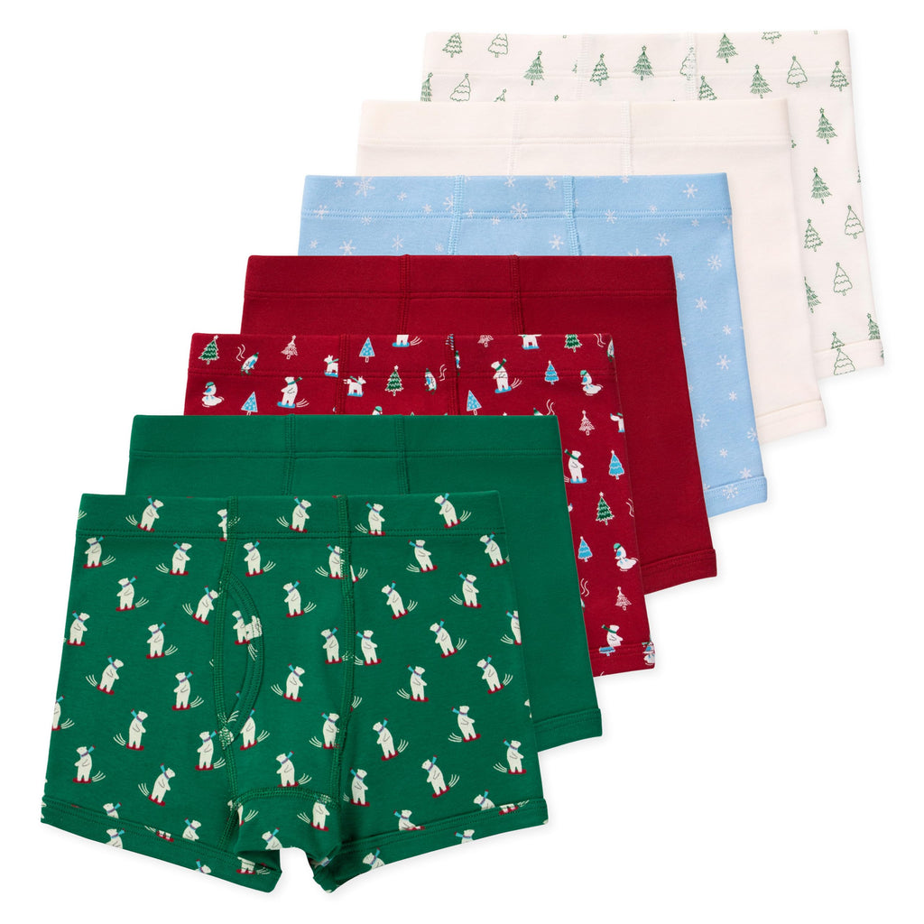 Lucky & Me Nolan Boys GOTS, Organic Cotton, Boxer Briefs, 7-Pack