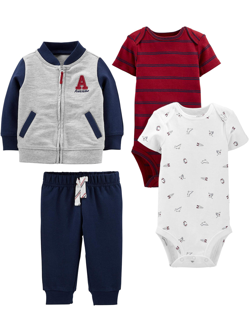 Simple Joys by Carter's Baby Boys 4-piece Jacket, Pant, and Bodysuit Set