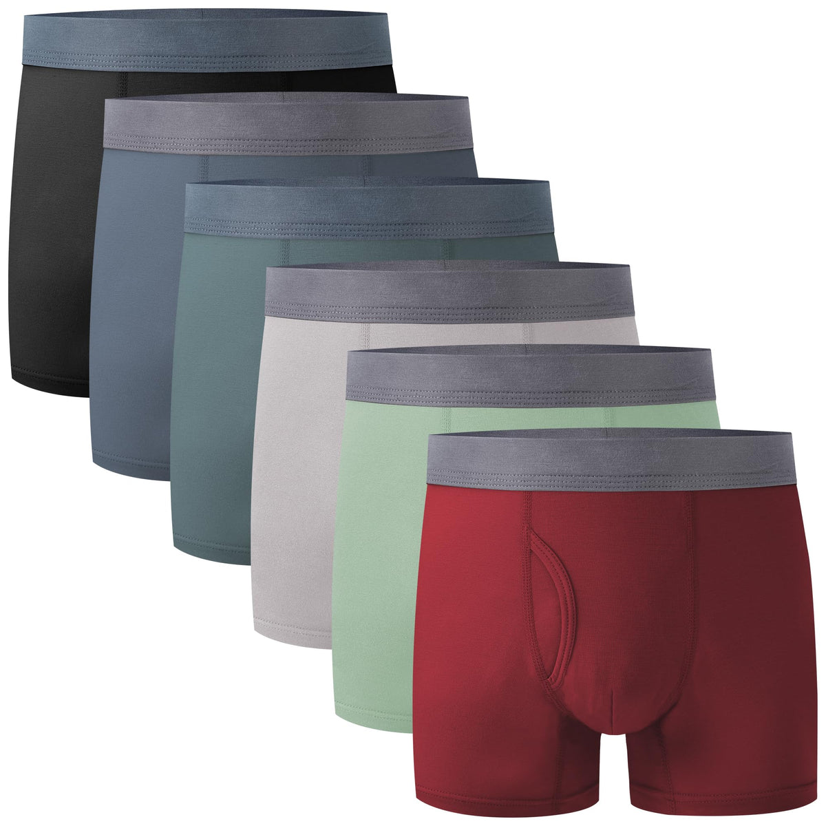 BAMBOO COOL Boys' Boxer Briefs 6-18Y Underwear Moisture-Wicking Lightweight and Ultra Soft 6-Pack