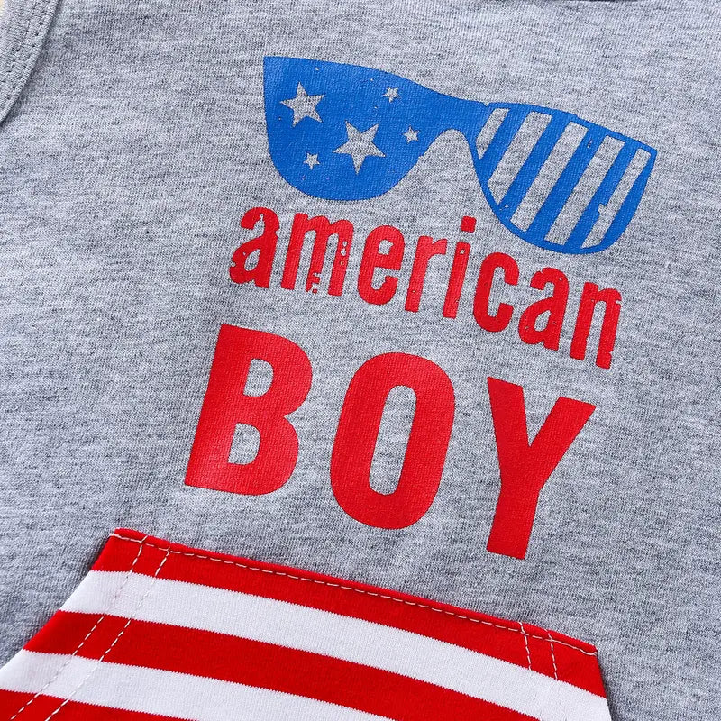 Boys' Toddler Suit Matching Set - 1 Tops + High-Waist Shorts, Graphic Print Cotton Hooded Outfit, Breathable Wear-Resistant, Summer Sports Casual, Fits 12-18M/2-3y/3-4y