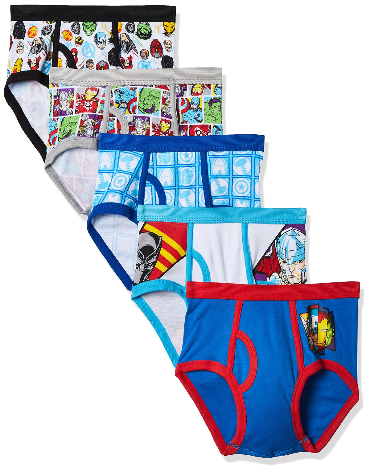 Marvel Boys' Avengers Briefs in Assorted Prints That Include Iron Man, Hulk, Thor and More in Size 4, 6, and 8