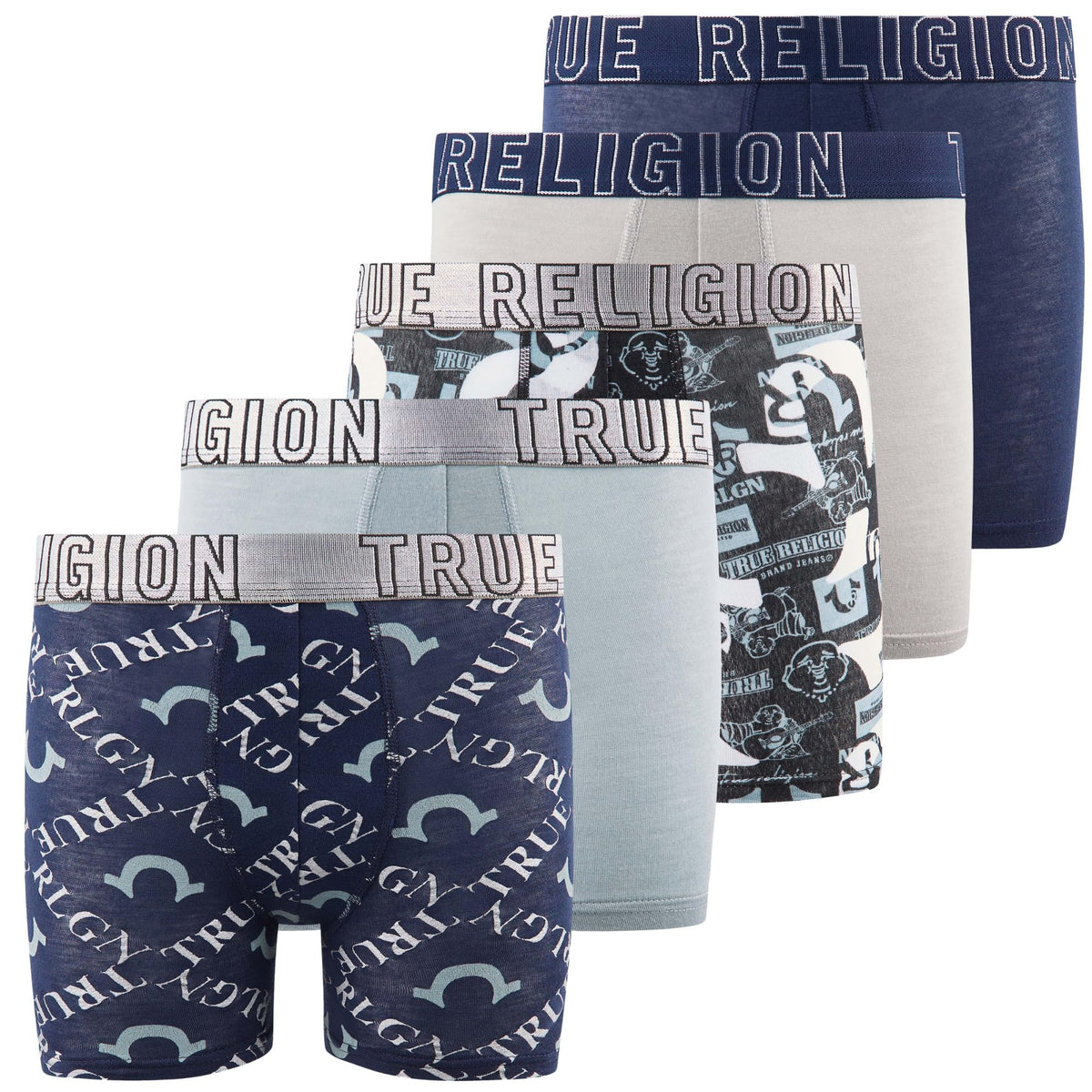 True Religion Boys Underwear 5 Pack Modal Premium Boxer Briefs Boys 6-18