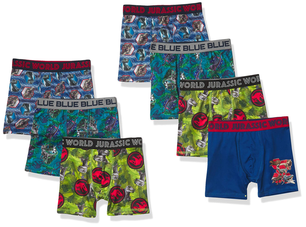 Jurassic World Boys' Boxer Briefs Multipacks With T-rex, Raptor and Triceratops Print Options in Sizes 4, 6, 8, 10 & 12