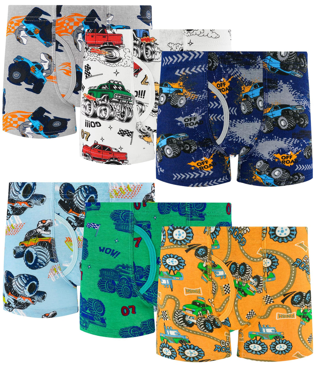 Boys 100% Cotton Soft Boxer Briefs Size 18M-12Yrs Tagless Underwear 6-Pack