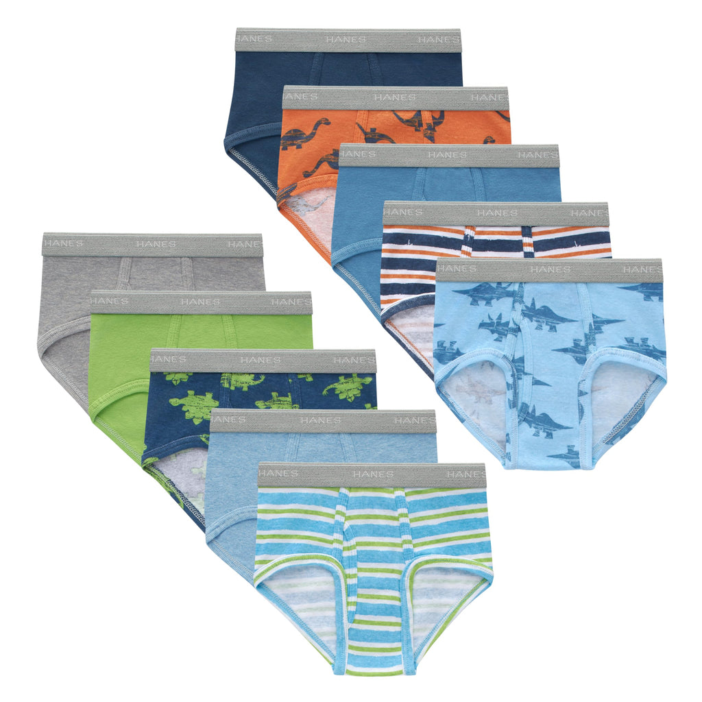 Hanes Boys' Boxer Briefs, Moisture-wicking Underwear for Boys & Toddlers, Assorted, 10 Or 12 Pack