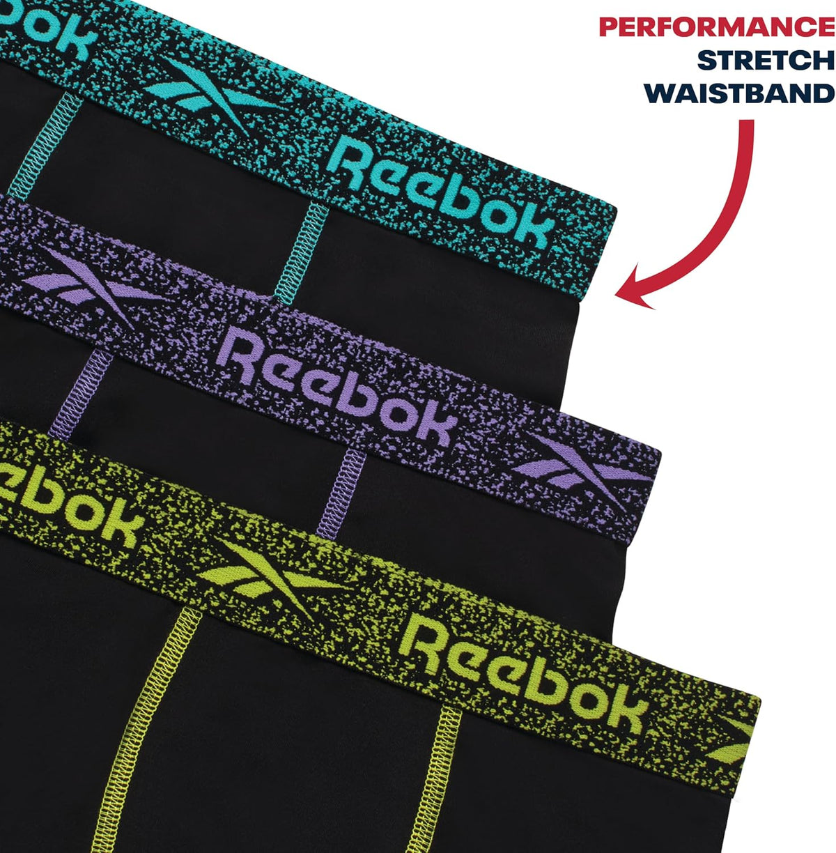 Reebok Boys Boxer Briefs - 3 Pack Performance Underwear Boxers, 5" Inseam