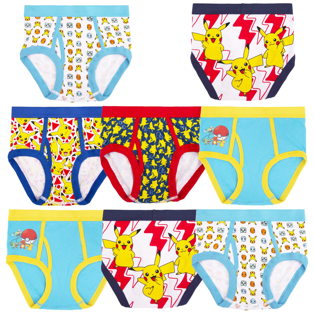 Pokémon Underwear and Boxer Briefs With Pikachu, Evee, Squirtle, Jigglypuff & More sizes 4-12