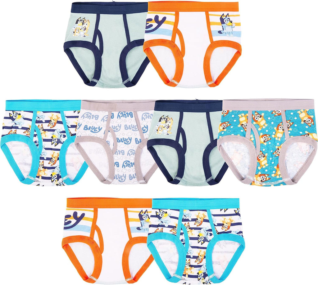 Bluey Boys' Briefs of 100% Combed Cotton Underwear Briefs, Sizes 18m, 2/3t, 4t, 4, 6, and 8