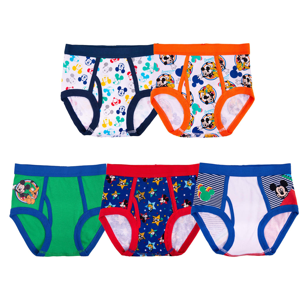 Disney Boys' Mickey Mouse 100% Combed Cotton Briefs Available in Sizes 2/3t, 4t, 4, 6 and 8