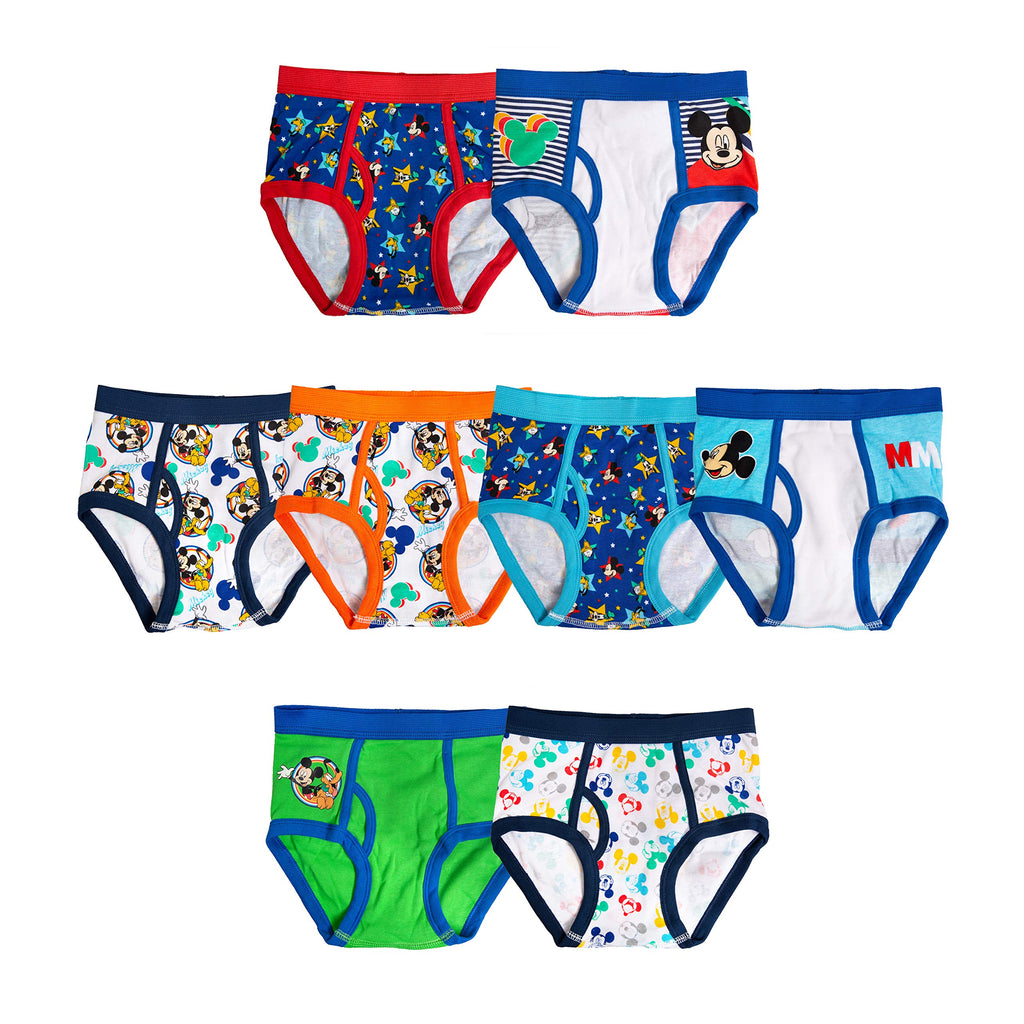 Disney Boys' Mickey Mouse 100% Combed Cotton Briefs Available in Sizes 2/3t, 4t, 4, 6 and 8