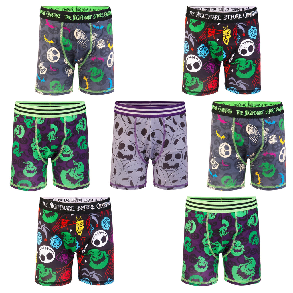 Disney Boys' Nightmare Before Christmas 7-pack Exclusive Athletic Boxer Brief in Sizes 4-12
