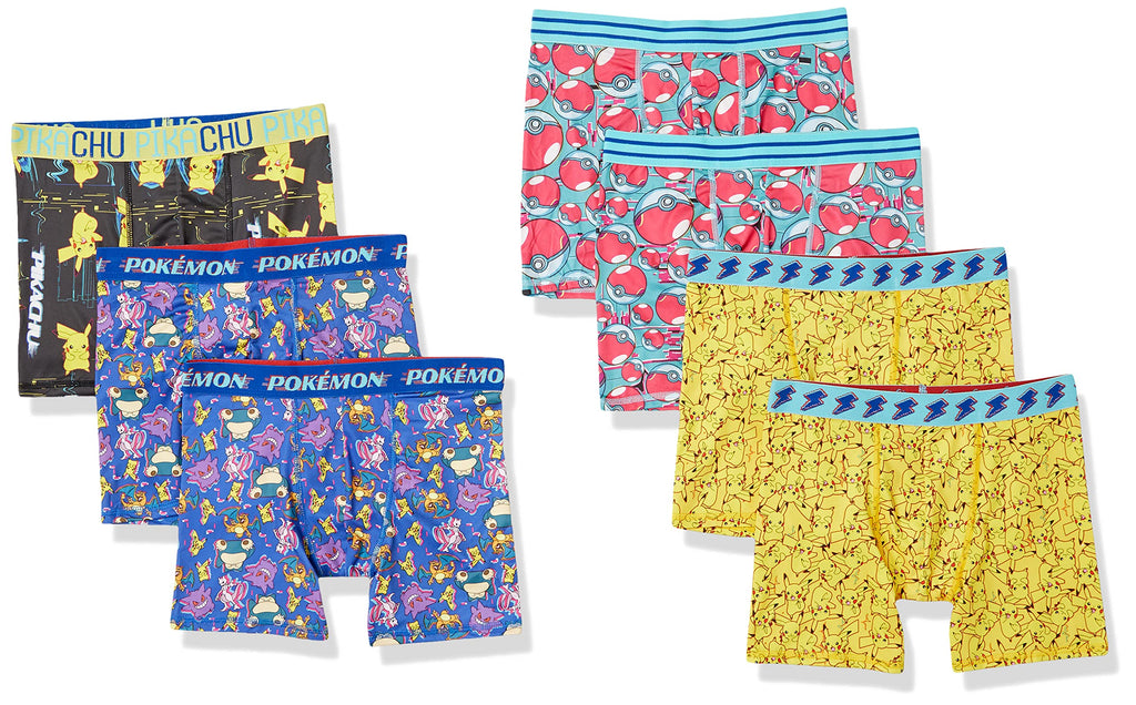 Pokémon Underwear and Boxer Briefs With Pikachu, Evee, Squirtle, Jigglypuff & More sizes 4-12