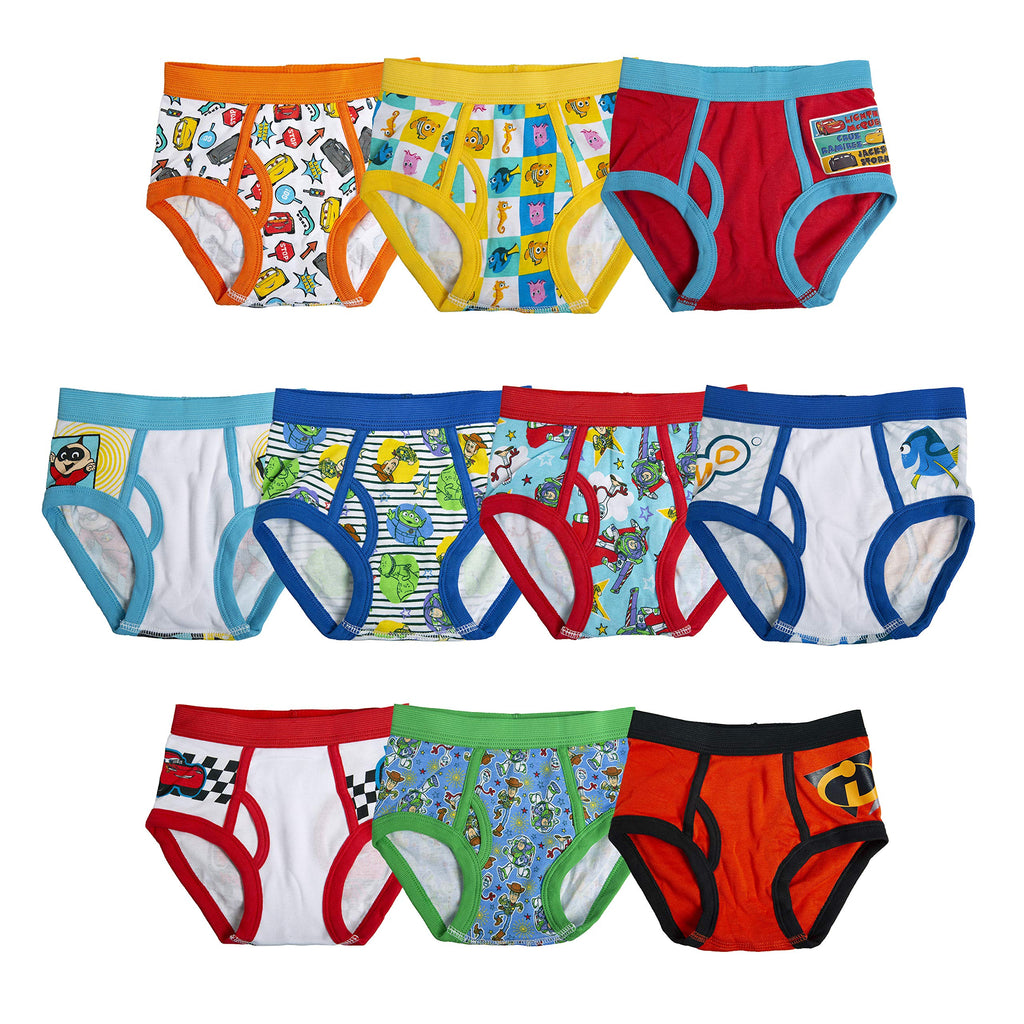 Disney Boys' Pixar 100% Combed Cotton Briefs With Cars, Toy Story, Nemo, Monsters Inc & the Incredibles in Sizes 2/3t and 4t
