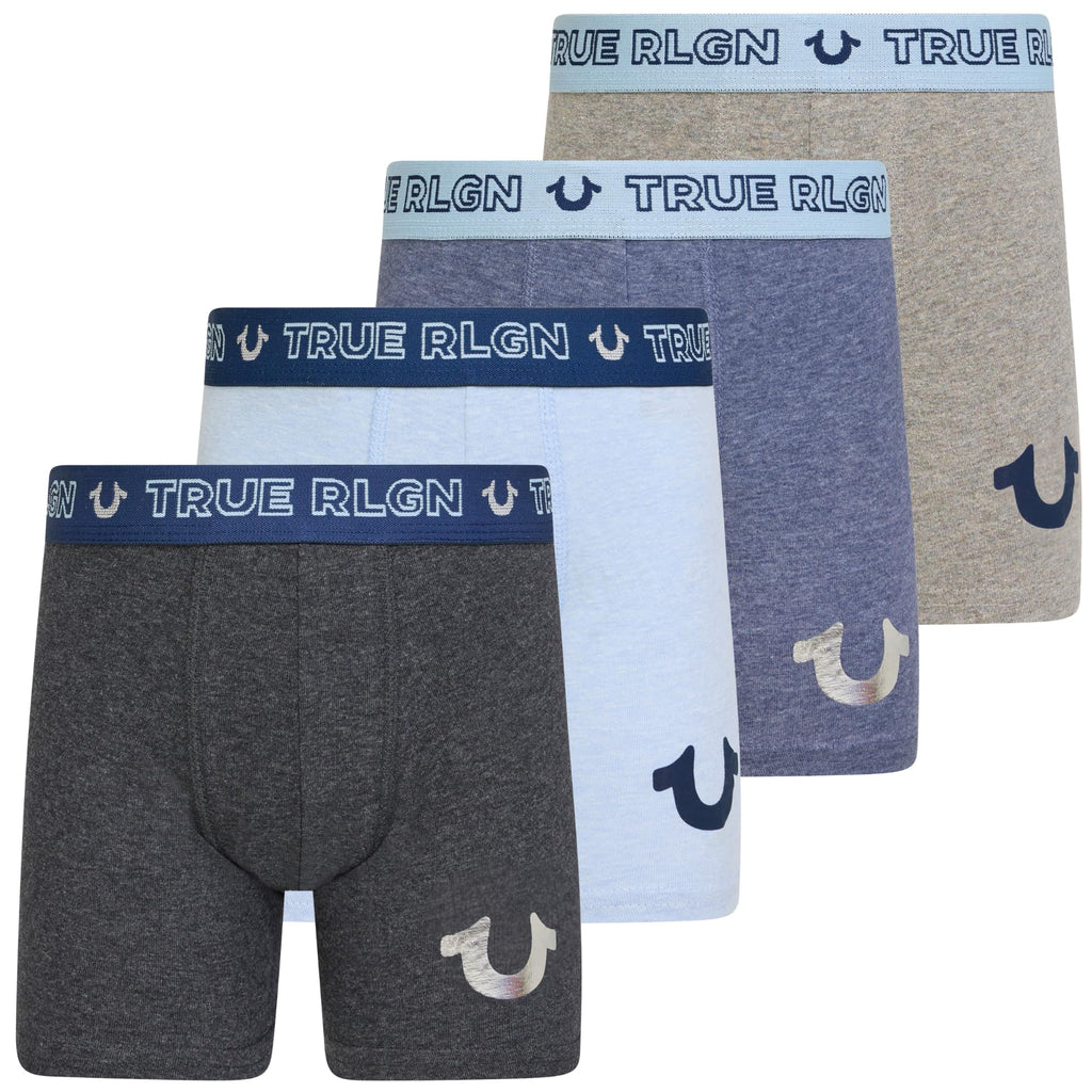 True Religion Boys Boxer Briefs 4 Pack Cotton Stretch Underwear Supersoft