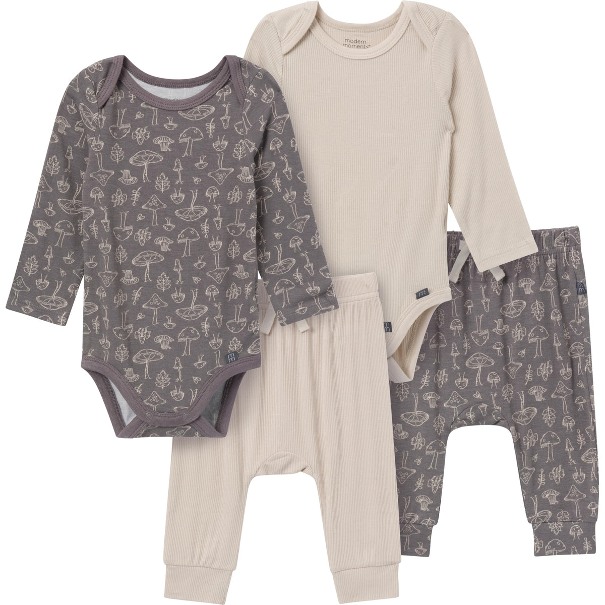 Modern Moments by Gerber Baby Viscose 4-Pack Bodysuit & Pant Set