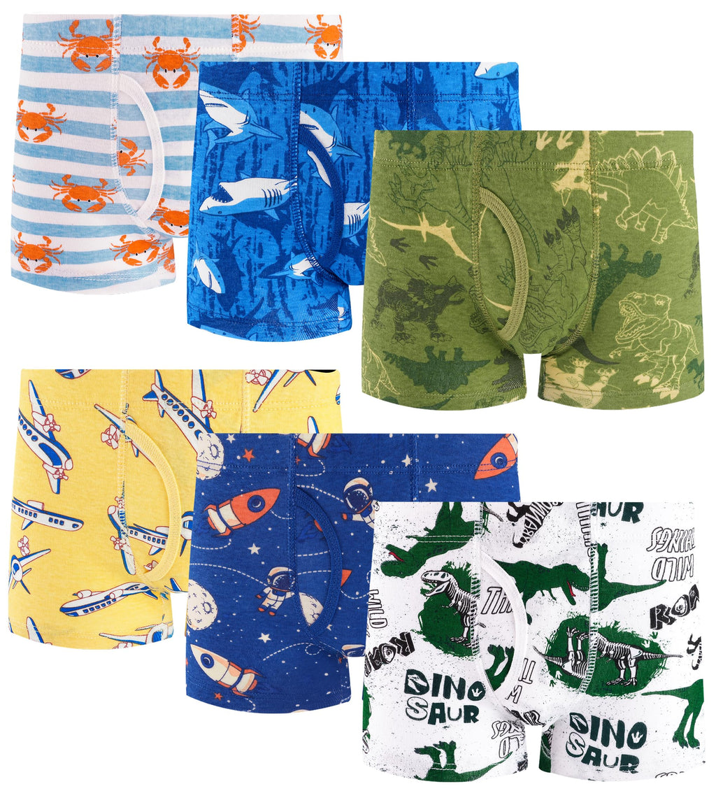 Boys 100% Cotton Soft Boxer Briefs Size 18M-12Yrs Tagless Underwear 6-Pack