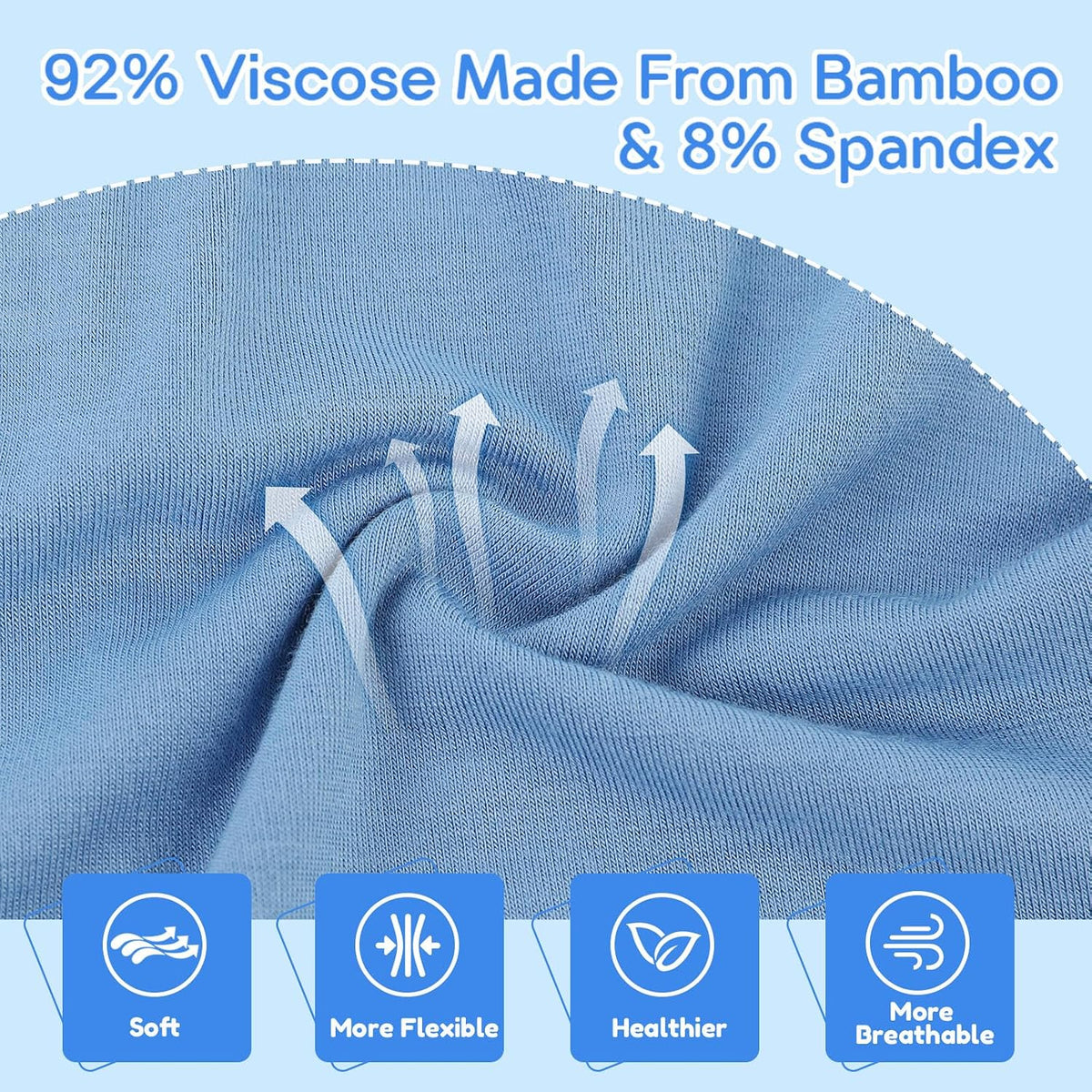 BAMBOO COOL Ultra Breathable Boys' Underwear Soft Boxer Briefs 6-Pack