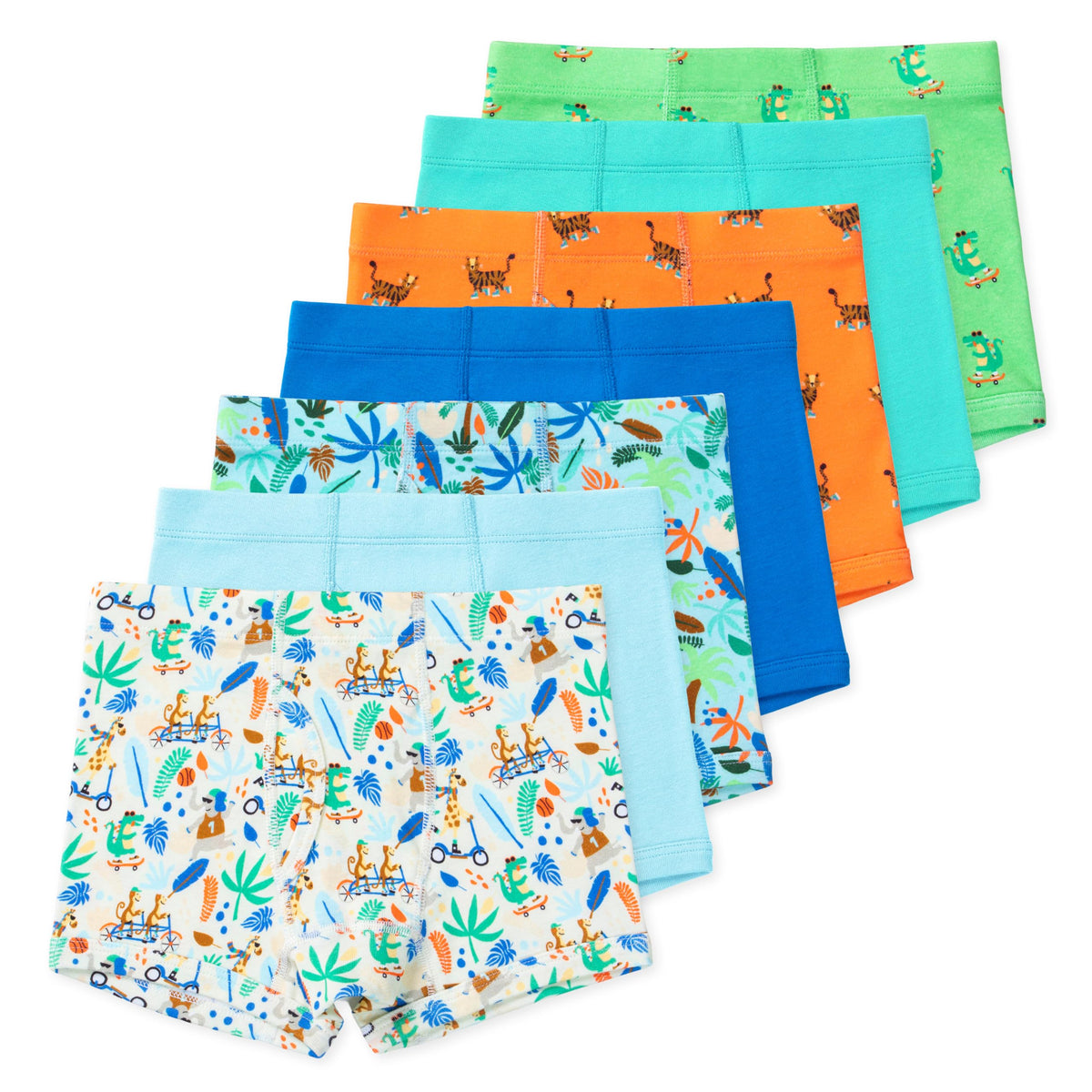 Lucky & Me Nolan Boys GOTS, Organic Cotton, Boxer Briefs, 7-Pack