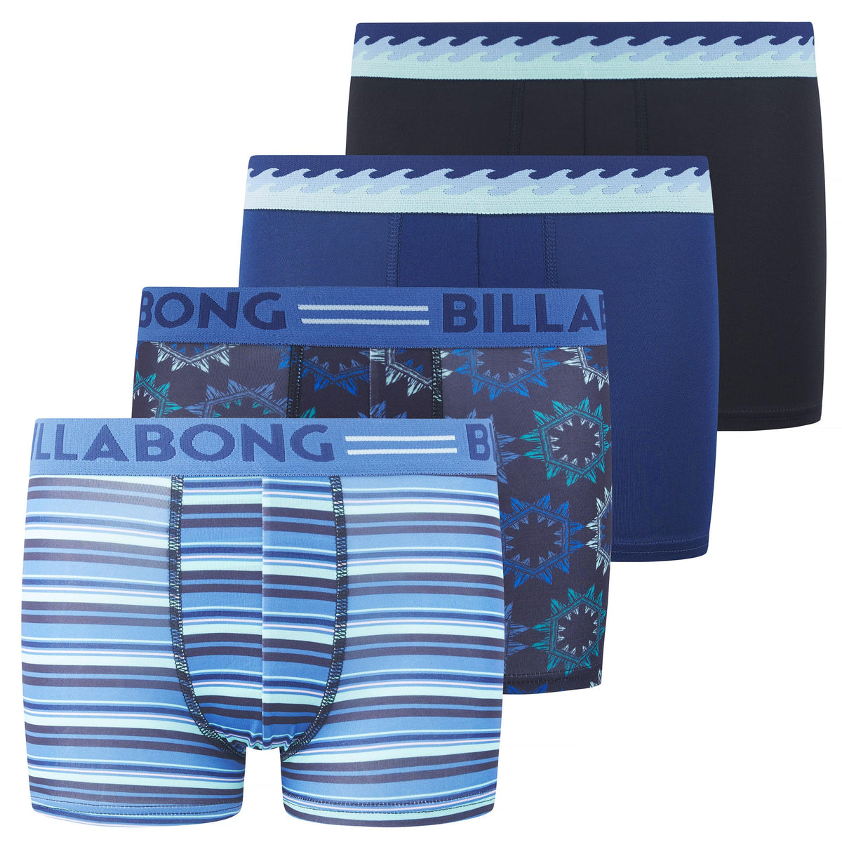 Billabong Boys Underwear, 4 Pack Durable Stretch Breathable Boxer Briefs