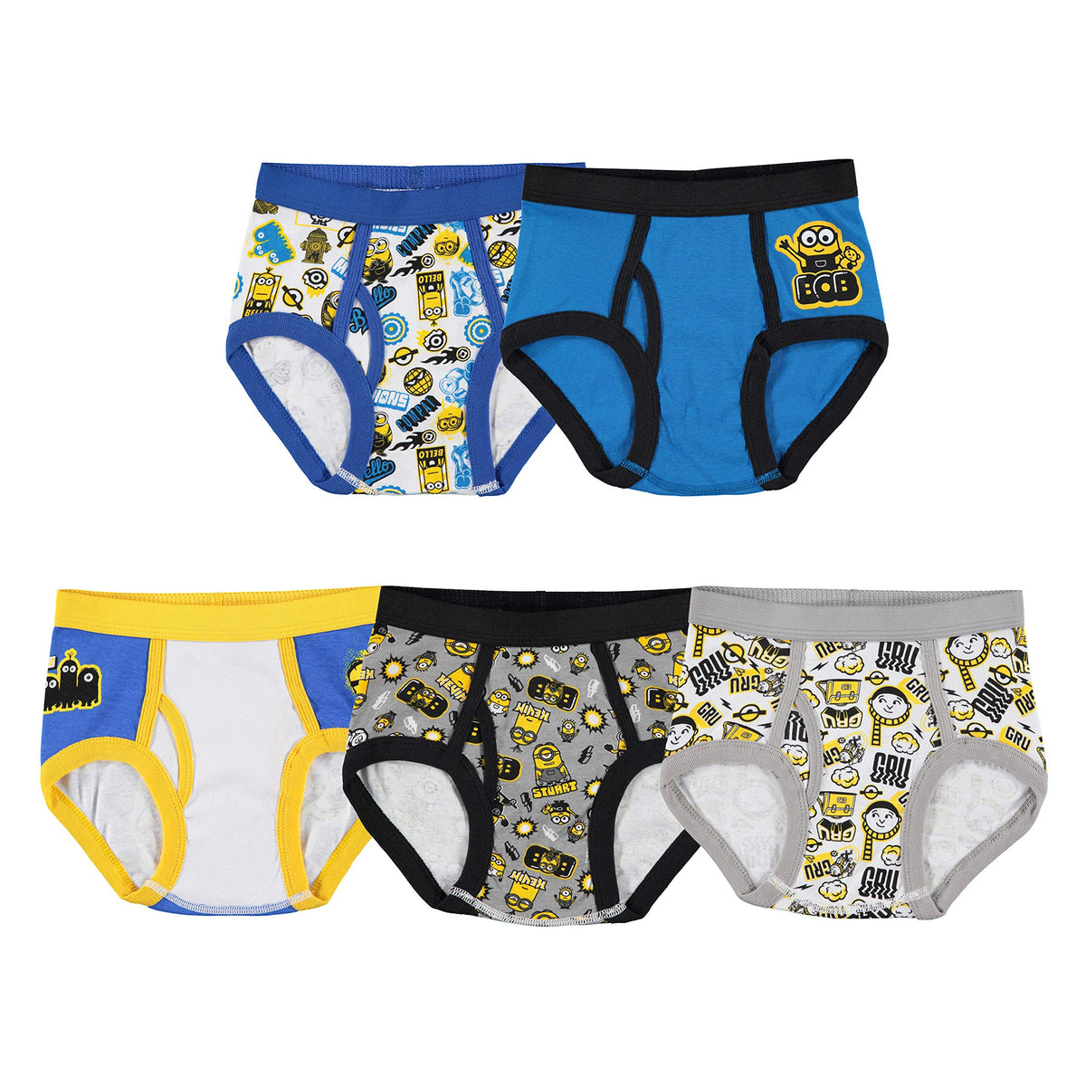 Minions Boys' Minions Athletic Boxerbriefs and Underwear in Sizes 2/3t, 4t, 4, 6, 8 & 10