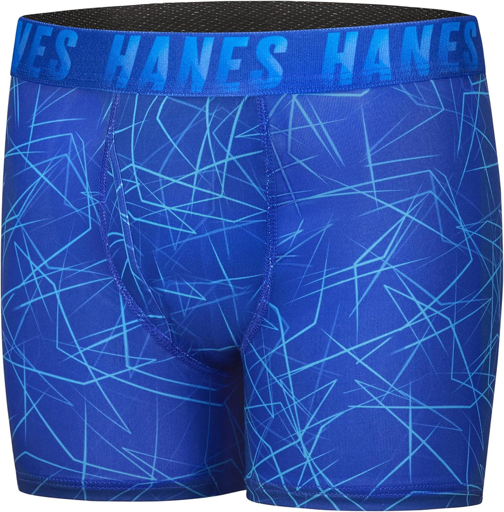 Hanes Boys' Moves Breathable Boxer Brief Underwear, Performance Stretch Boxer Briefs for Boys, Moisture-wicking, 6-pk