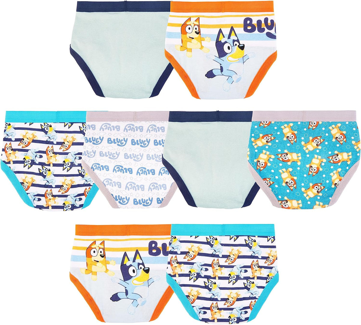 Bluey Boys' Briefs of 100% Combed Cotton Underwear Briefs, Sizes 18m, 2/3t, 4t, 4, 6, and 8
