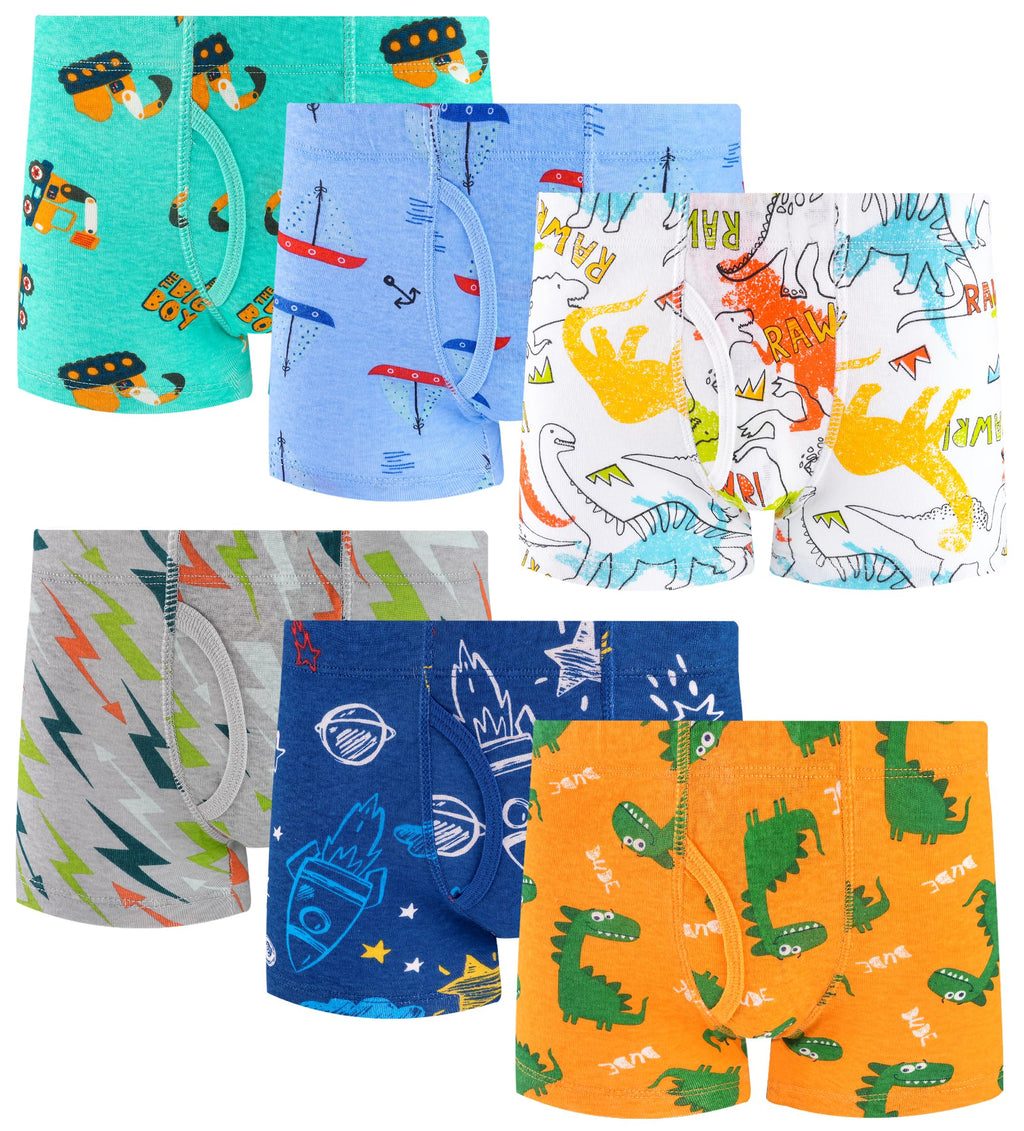 Boys 100% Cotton Soft Boxer Briefs Size 18M-12Yrs Tagless Underwear 6-Pack