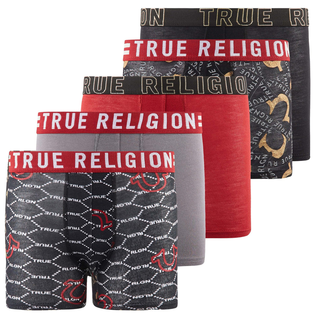 True Religion Boys Underwear 5 Pack Modal Premium Boxer Briefs Boys 6-18