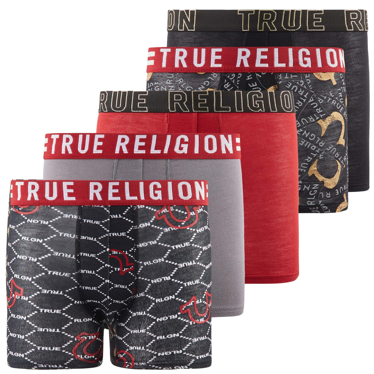 True Religion Boys Underwear 5 Pack Modal Premium Boxer Briefs Boys 6-18
