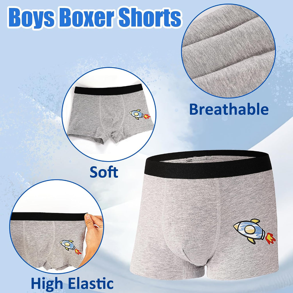 Boys Boxer Briefs 5 Pack, Kids Youth Underwear for 8-14 Years Teen Big Kids Soft Breathable Boxer Shorts Underpants