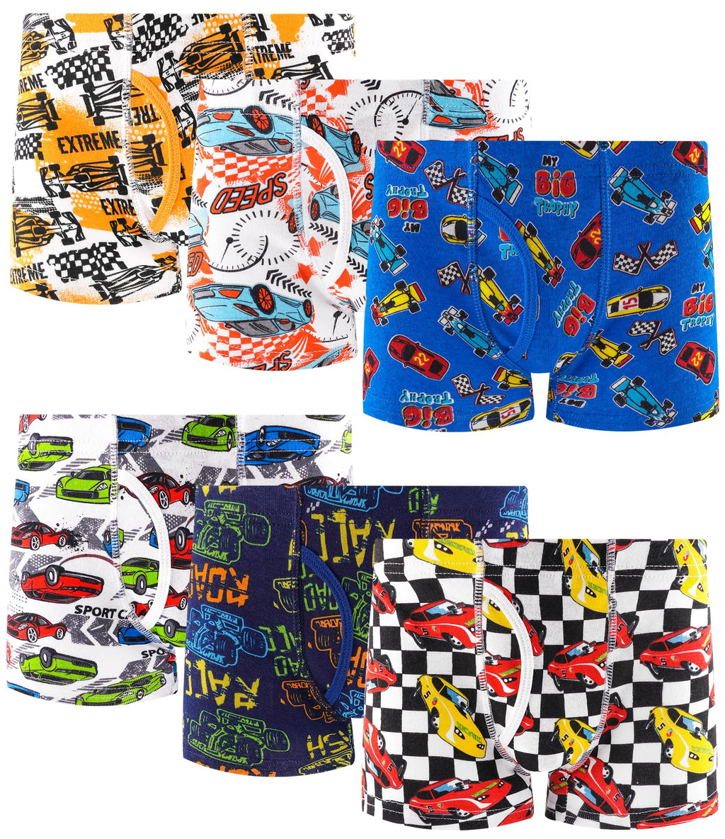 Boys 100% Cotton Soft Boxer Briefs Size 18M-12Yrs Tagless Underwear 6-Pack